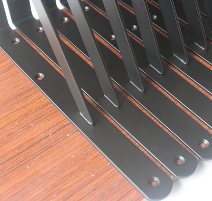 40 Pack L14 x H 10" Black Heavy Duty Shelf Brackets with Screws Metal Shelf Brackets Shelf Support Angle Brackets for Shelves L Brackets Heavy Duty Floating Shelf