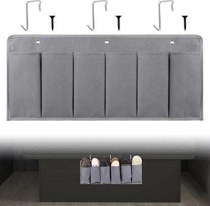 RV Shoe Pockets 6 Large Pockets Heavy Hanging Bedside Storage Organizer with Sturdy Hooks for Shoes, Toys and Tools