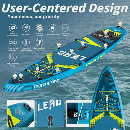 Lead 11‘ x 33" / 12’×35" Inflatable Stand Up Paddle Board - Premium SUP Board Kit - Ultra Stable Paddleboard for Adults & Youth - All Skill Levels - for Lakes, Oceans