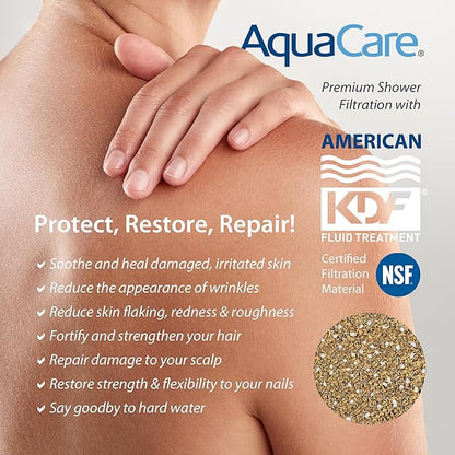 AquaCare 4X High Pressure 10 Spray Mode Filtered Showerhead - Handheld Shower Head Filters Chlorine to Heal Dry Skin, Revive Hair - Dual Power Wash Cleans Tub, Tile, Pets - Hard Water Softener, ORB