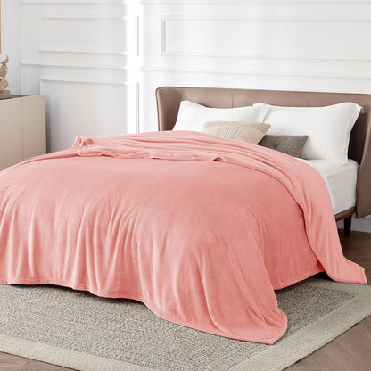 Bedsure Fleece King Size Blankets for Bed Pink - Soft Lightweight Plush Cozy Fuzzy Luxury Microfiber, 108x90 inches