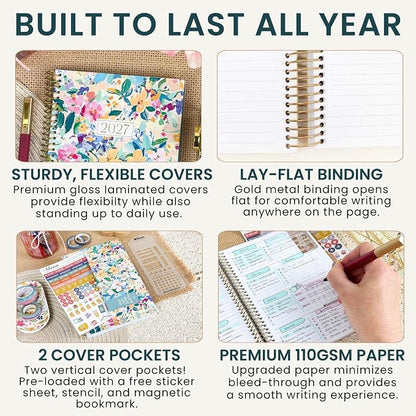 bloom daily planners 2027 Planner (January - December 2027) - Weekly & Monthly Softcover Planner for Women - Calendar Year Inspirational Agenda Book with Stickers - 5.5" x 8.25" - Morning Song
