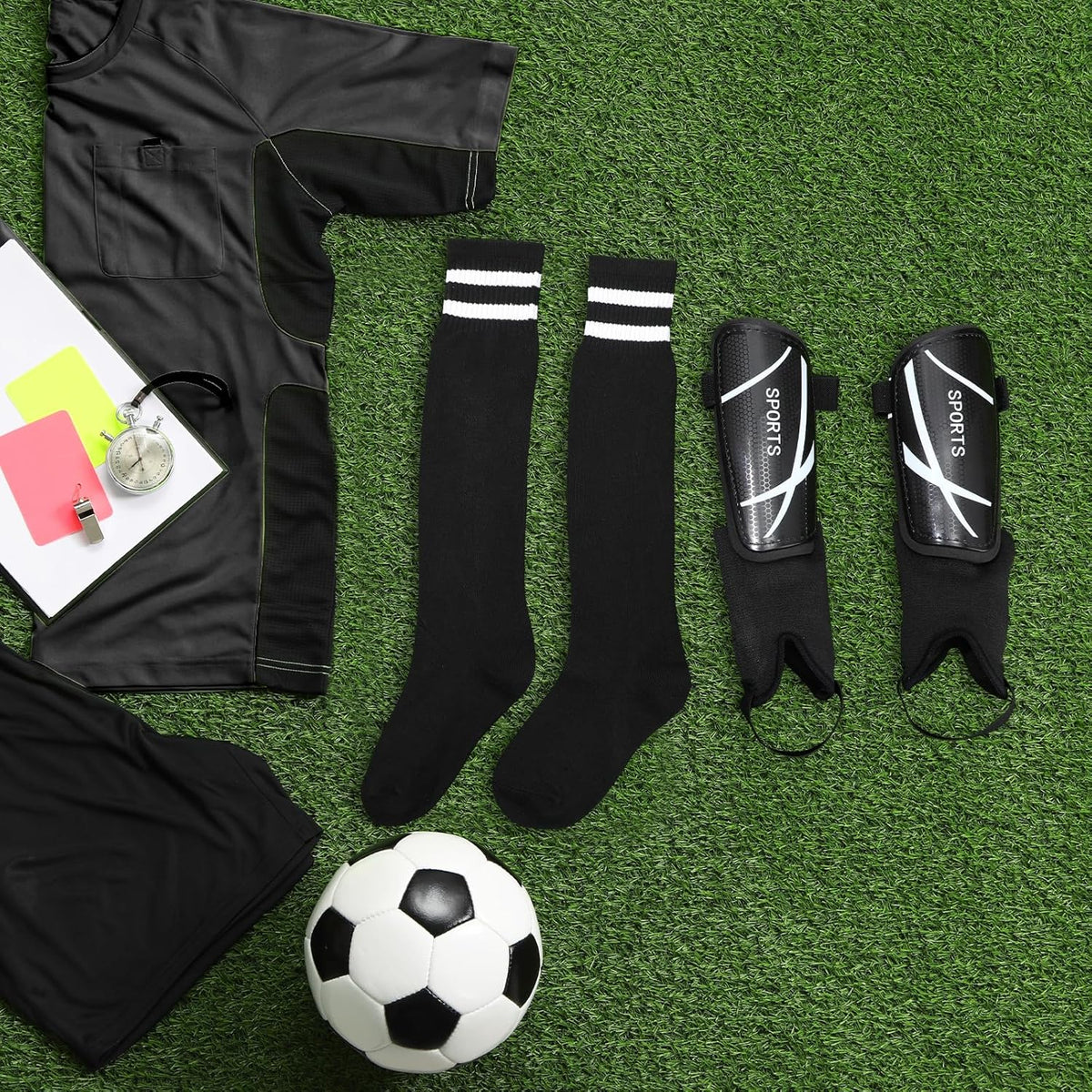 Soccer Shin Guards and Socks Kids Youth Lightweight Soccer Pads Defender with Ankle Protection Ski Shin Guards Football Equipment for Age 4-14 Toddler Boys Girls Teens