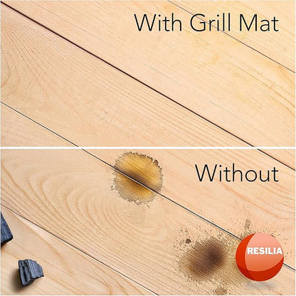RESILIA Large Under Grill Mat – Heavy Duty, Reusable Outdoor Floor Protector Mats for Deck, Patio, & Garage – 36 Inch x 48 Inch, Black Orange Peel, Made in The USA
