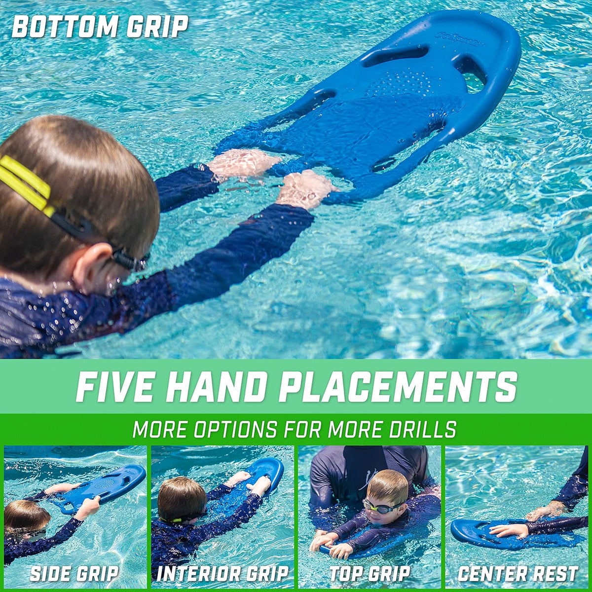 GoSports Swim Kickboard for Swimming Training - Choose Adult Size or Kids Size - X5 Pool Exercise Kickboard